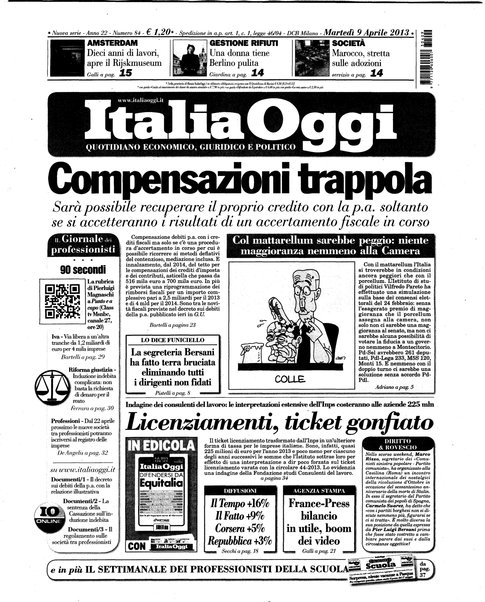 Italia oggi : quotidiano di economia finanza e politica